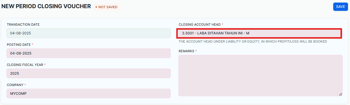 period closing account